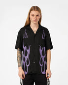 Black Shirt with Purple Tribal Flames - Vision of Super