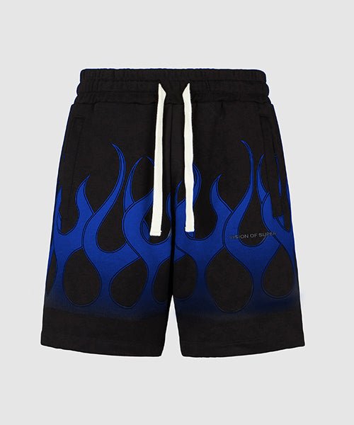 Black Shorts with Blue Flames - Vision of Super