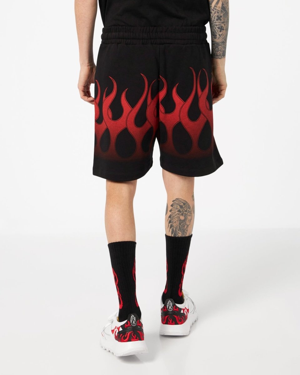 BLACK SHORTS WITH RED FLAMES