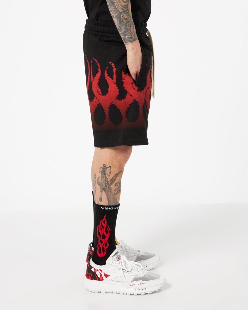 Black Shorts with Red Flames - Vision of Super