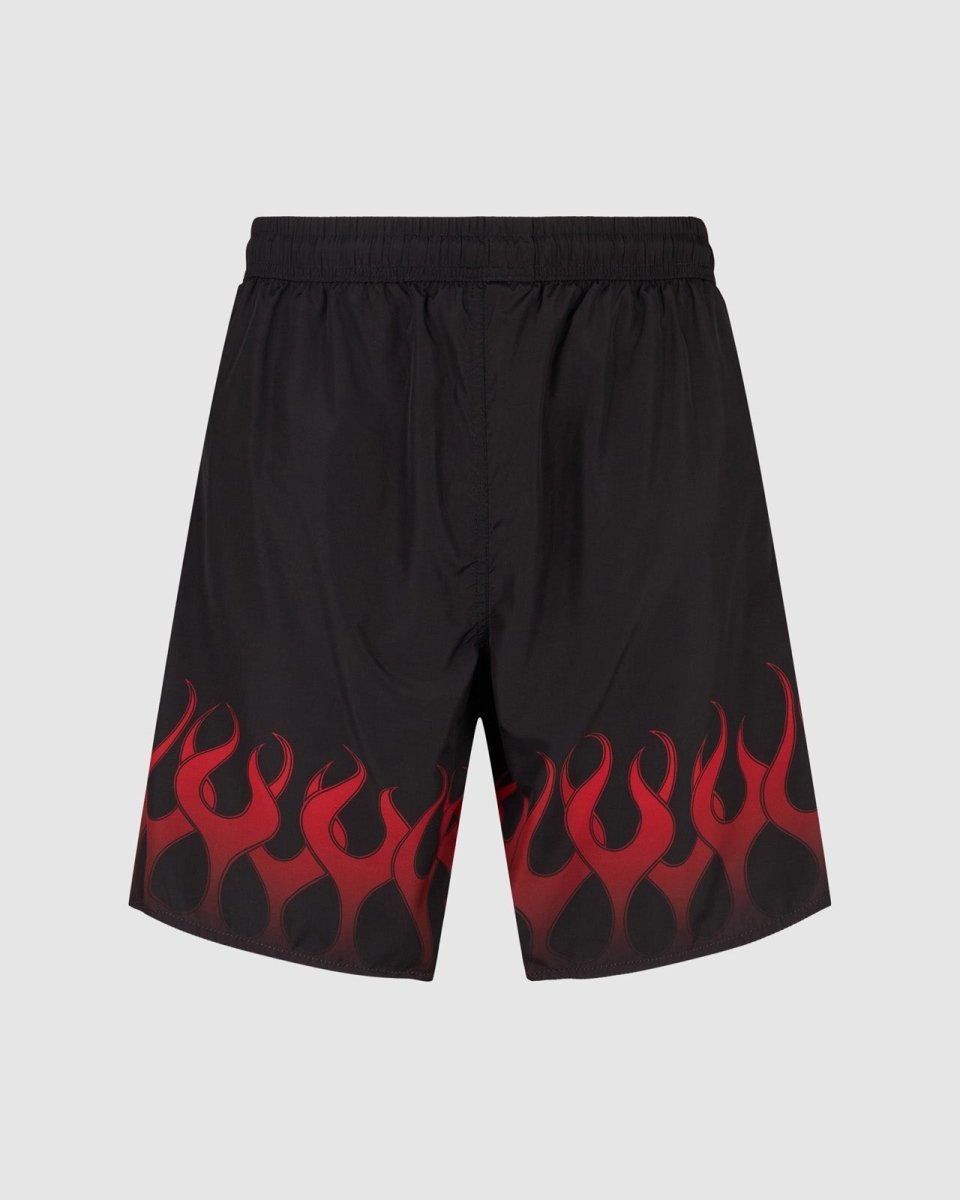 Black Swimwear with Red Flames - Vision of Super