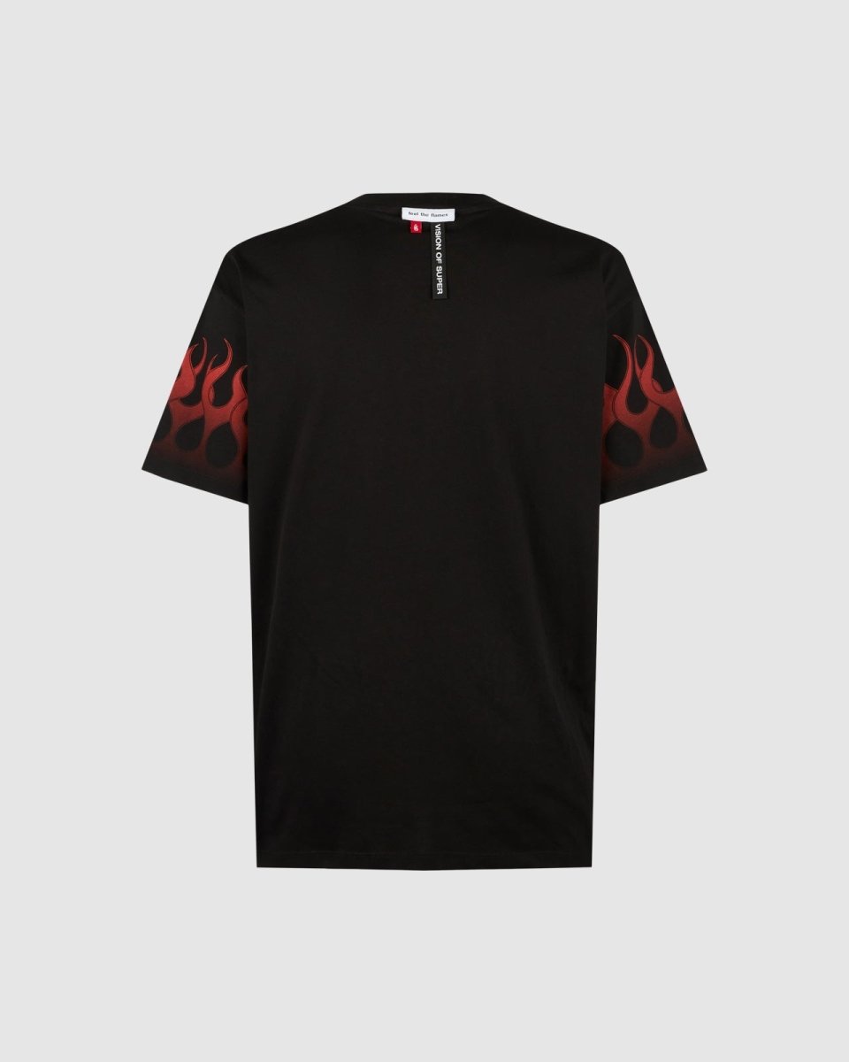 Black T-shirt with Red Flames - Vision of Super