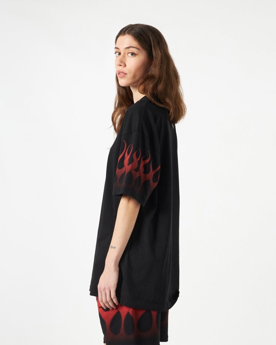 Black T-shirt with Red Flames - Vision of Super