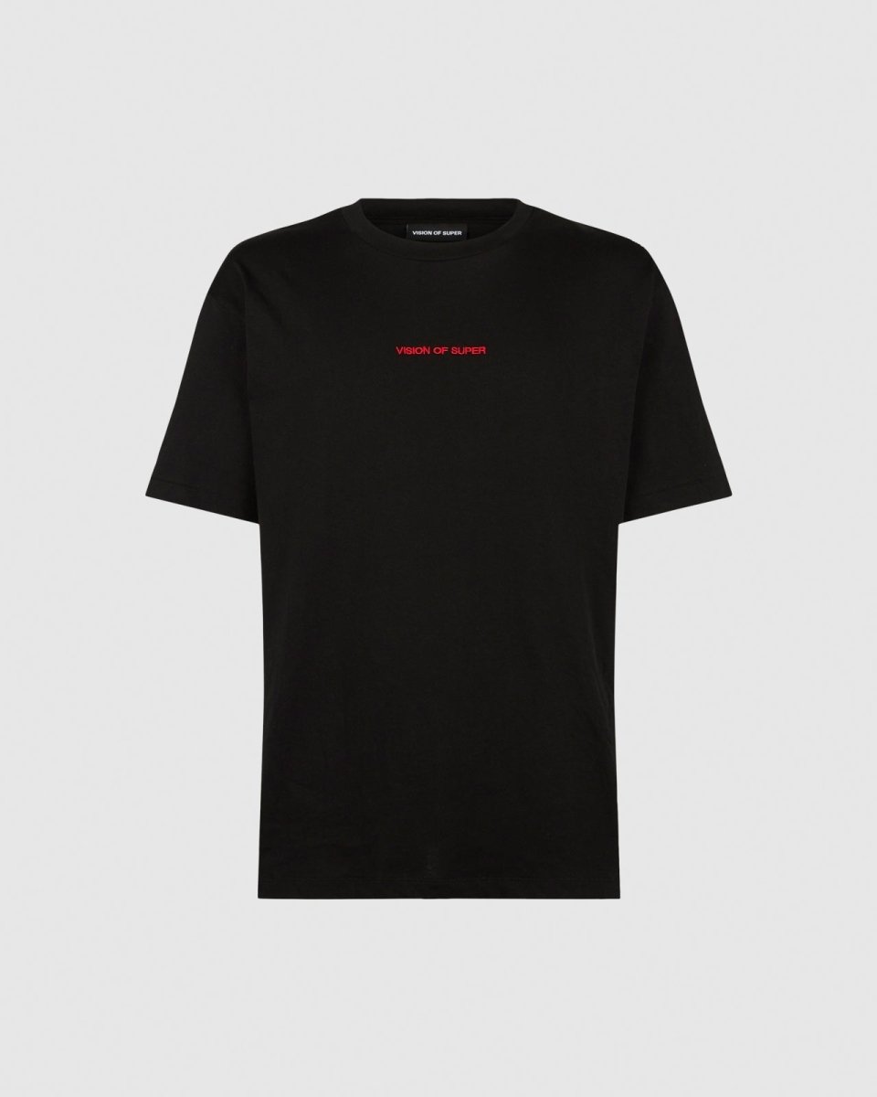 Black T-shirt with Skeleton Print - Vision of Super