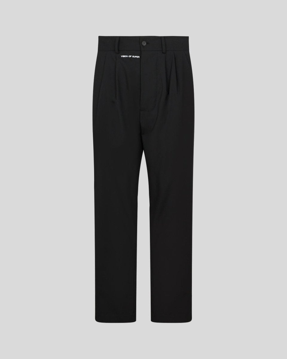 BLACK TROUSERS WITH WHITE LOGO - Vision of Super