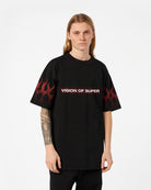 BLACK TSHIRT WITH RED FLAMES - Vision of Super