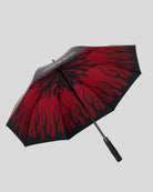 BLACK UMBRELLA WITH TRIPLE FLAMES AND LOGO PRINT - Vision of Super