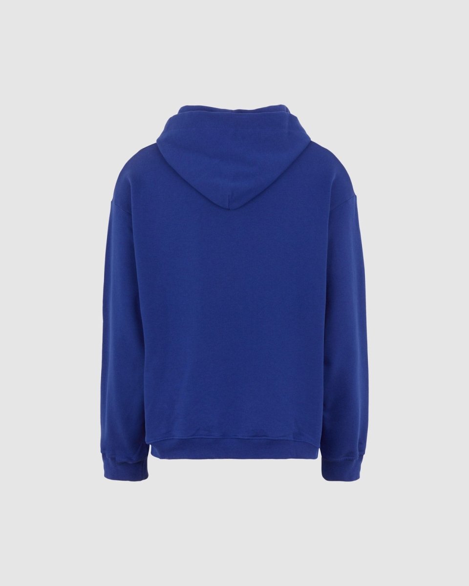 BLUE HOODIE WITH EMBROIDERED FLAMING HEART - Vision of Super