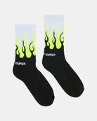 Fluo Yellow Double Flames Socks - Vision of Super | VOS