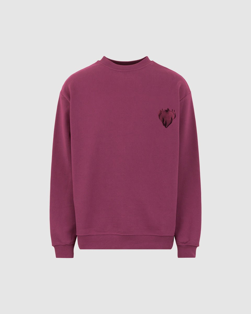 GRAPE WINE CREWNECK WITH EMBROIDERED LOGO - Vision of Super