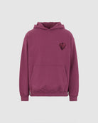 GRAPE WINE HOODIE WITH EMBROIDERED FLAMING HEART - Vision of Super