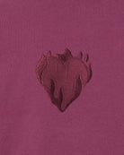 GRAPE WINE HOODIE WITH EMBROIDERED FLAMING HEART - Vision of Super