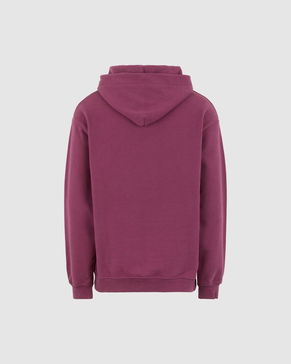 GRAPE WINE HOODIE WITH EMBROIDERED FLAMING HEART