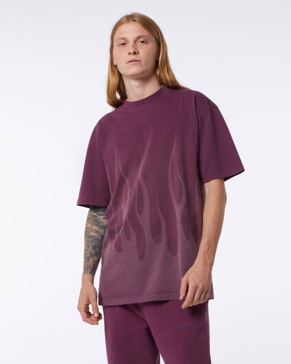 Grape Wine Lasered Flames T-shirt