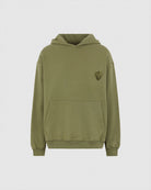 GREEN HOODIE WITH EMBROIDERED FLAMING HEART - Vision of Super