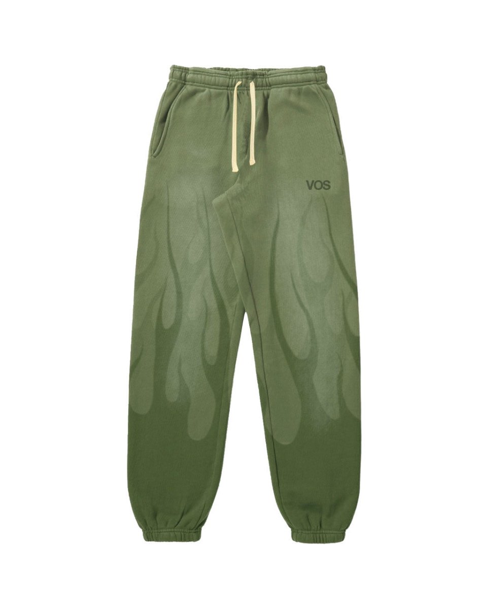 GREEN PANTS WITH DOUBLE FLAMES - Vision of Super