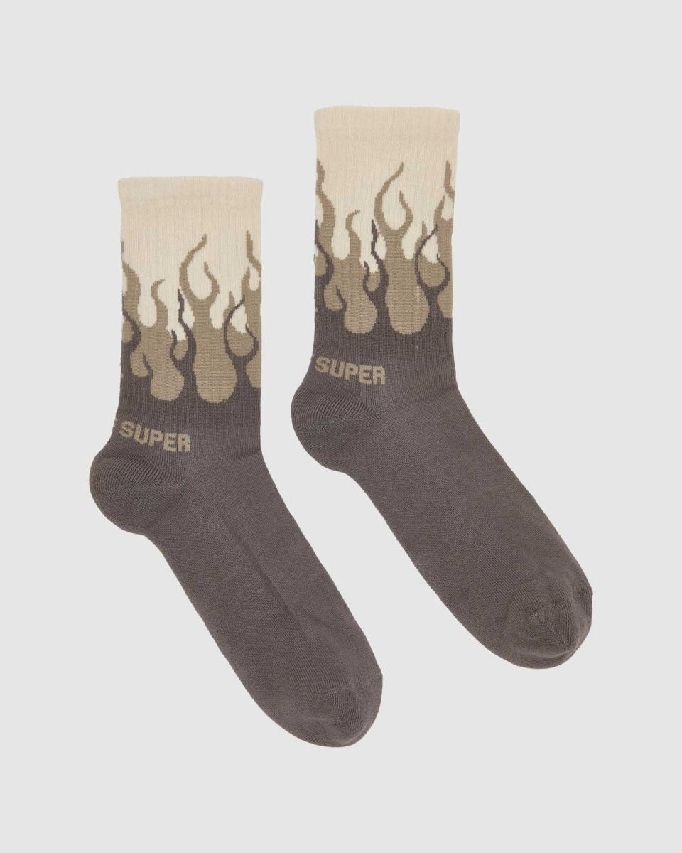 Grey Double Flames Socks - Vision of Super
