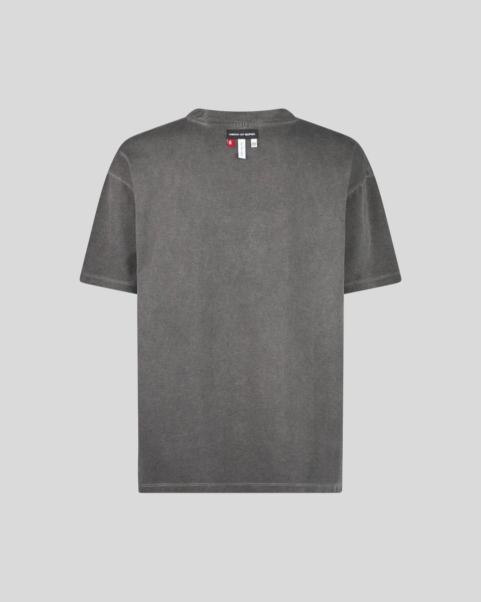 GREY STONEWASHED T-SHIRT WITH TIGER GRAPHICS - Vision of Super