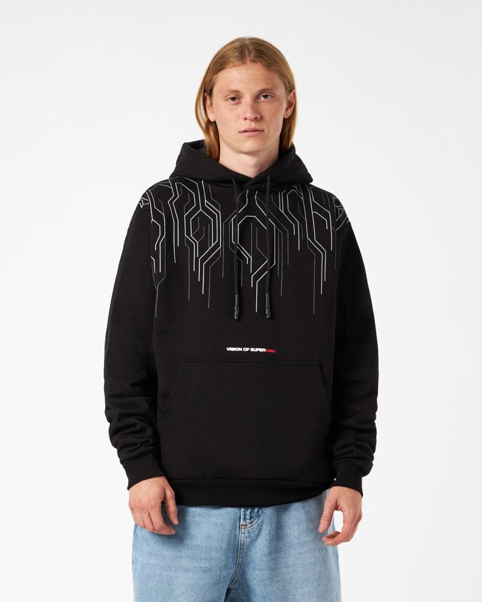 Hoodie with Geometric Flames - Vision of Super
