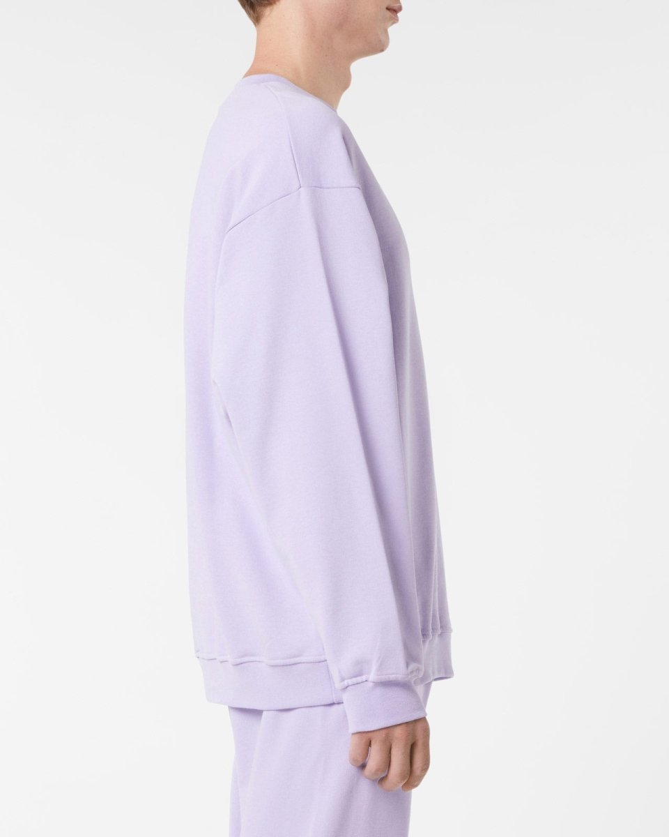 LILAC CREWNECK WITH EMBROIDERED FLAMING HEART - Vision of Super