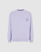 LILAC CREWNECK WITH EMBROIDERED FLAMING HEART - Vision of Super