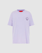 LILAC T-SHIRT WITH EMBROIDERED FLAMING HEART - Vision of Super