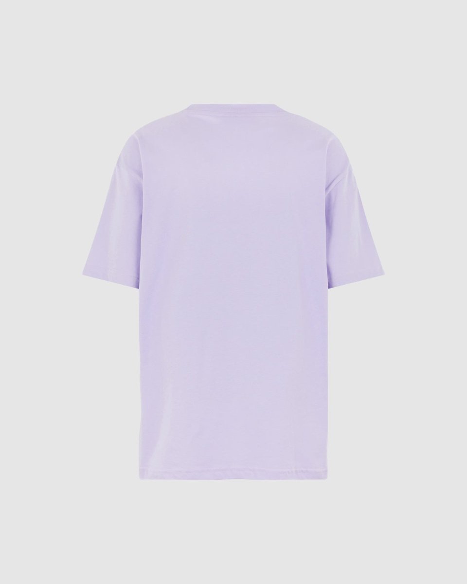 LILAC T-SHIRT WITH EMBROIDERED FLAMING HEART