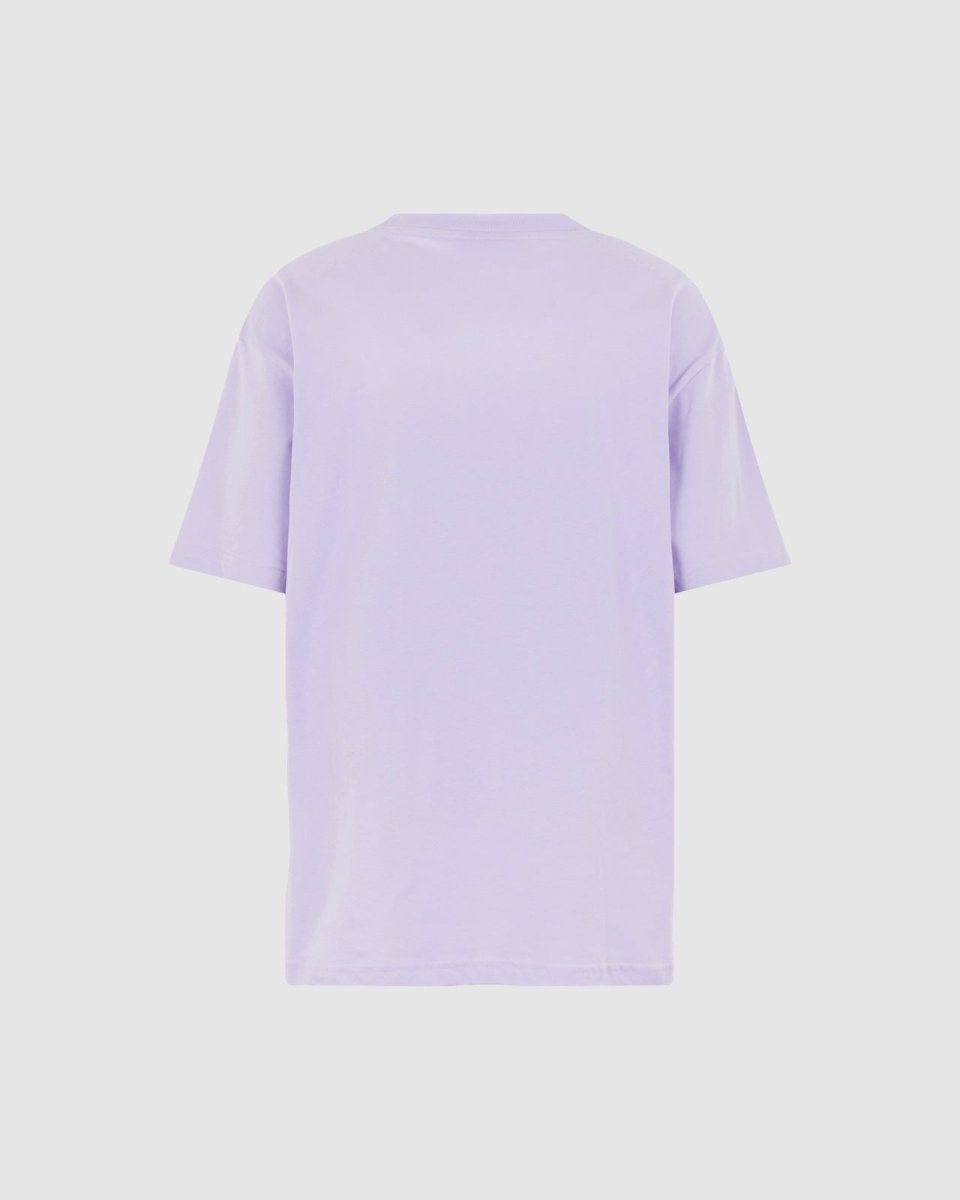 LILAC T-SHIRT WITH EMBROIDERED FLAMING HEART - Vision of Super