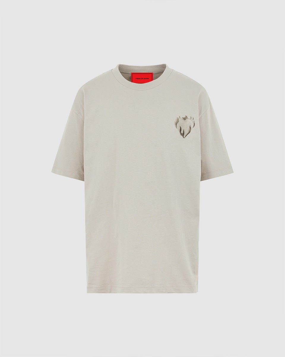 LONDON FOG T-SHIRT WITH EMBROIDERED FLAMING HEART - Vision of Super