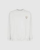 OFF WHITE CREWNECK WITH EMBROIDERED FLAMING HEART - Vision of Super