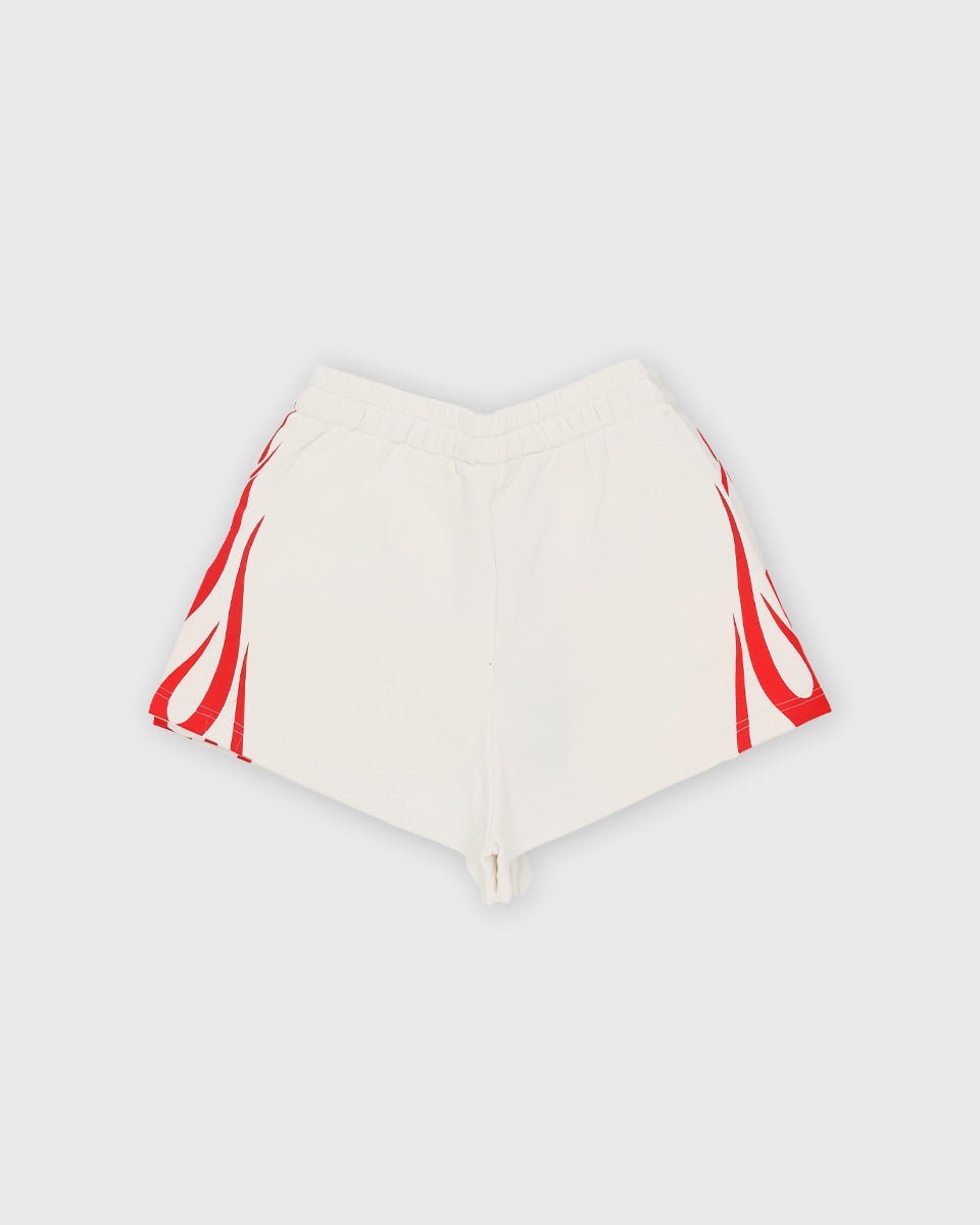 OFF WHITE WOMAN SHORTS WITH RED FLAMES - Vision of Super