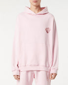 PINK HOODIE WITH EMBROIDERED FLAMING HEART - Vision of Super