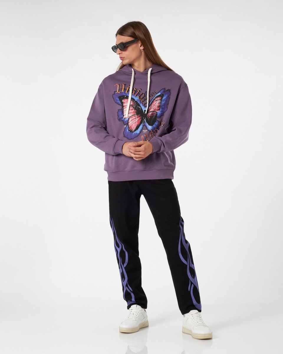 PURPLE HOODIE WITH BUTTERFLY GRAPHICS – Vision of Super
