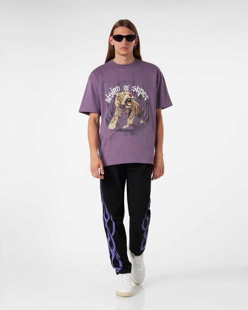 PURPLE TSHIRT WITH ROCK TIGER PRINT - Vision of Super