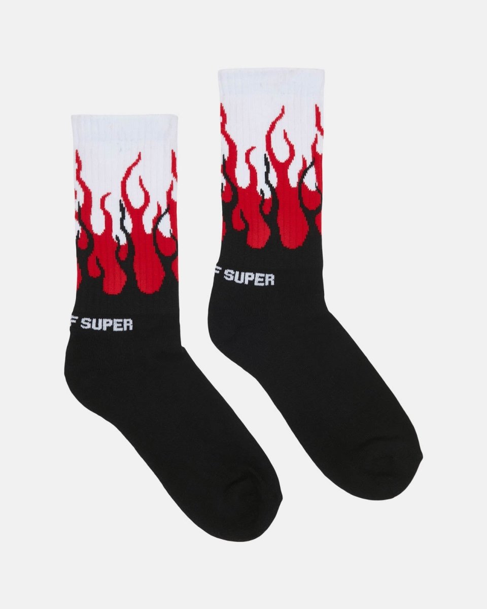 Red Double Flames Socks - Vision of Super | VOS