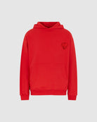 RED HOODIE WITH EMBROIDERED FLAMING HEART - Vision of Super