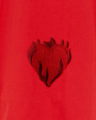 RED HOODIE WITH EMBROIDERED FLAMING HEART - Vision of Super