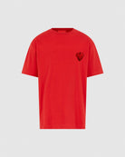 RED T-SHIRT WITH EMBROIDERED FLAMING HEART - Vision of Super