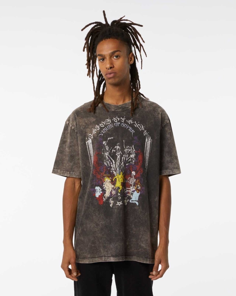 T-shirt Grigia con Stampa Rock Game