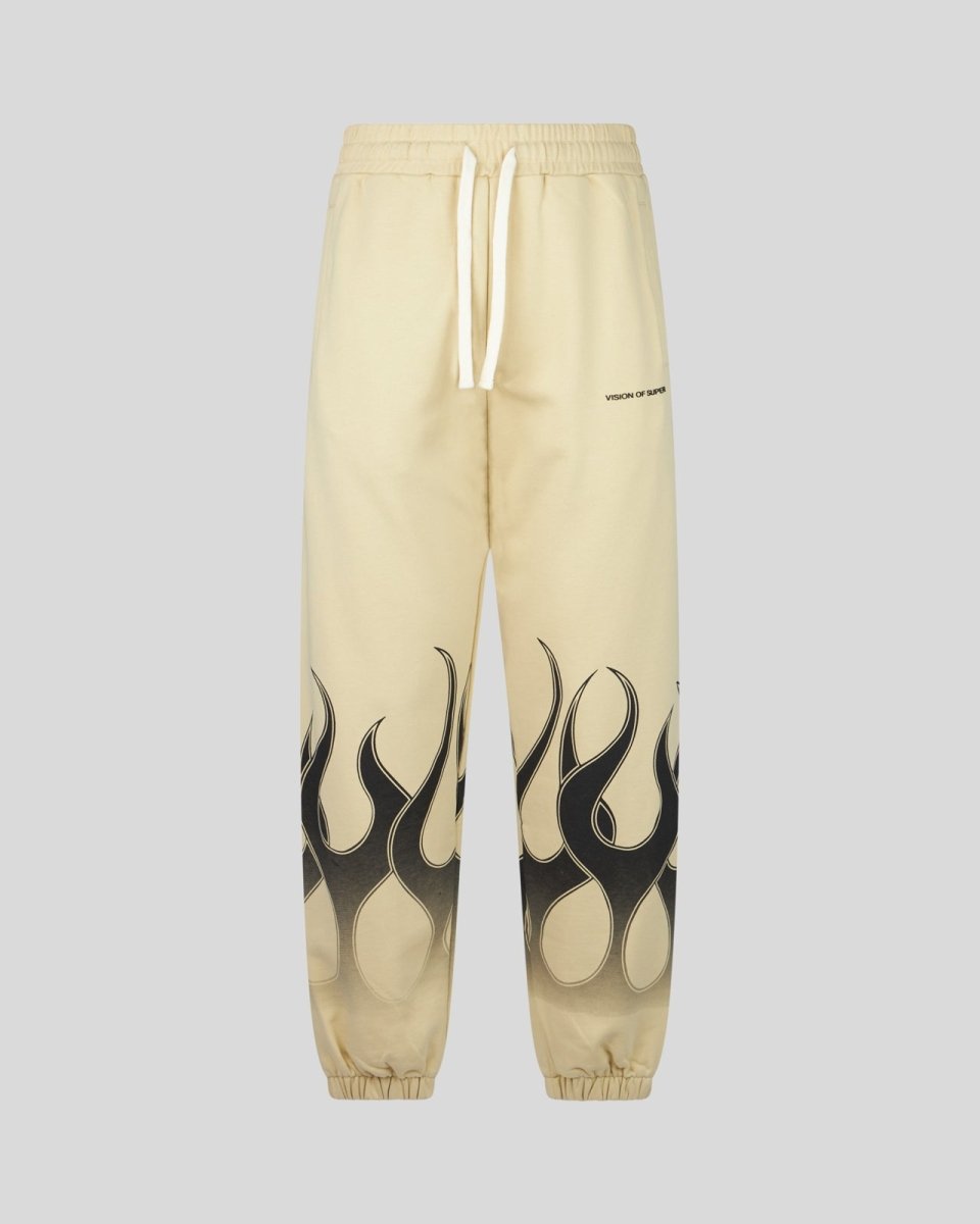 SAND PANTS WITH BLACK FLAMES - Vision of Super