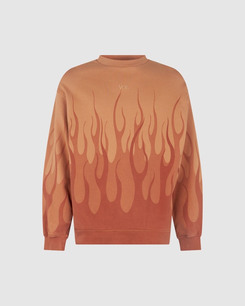 Terracotta Crewneck with Double Flames - Vision of Super