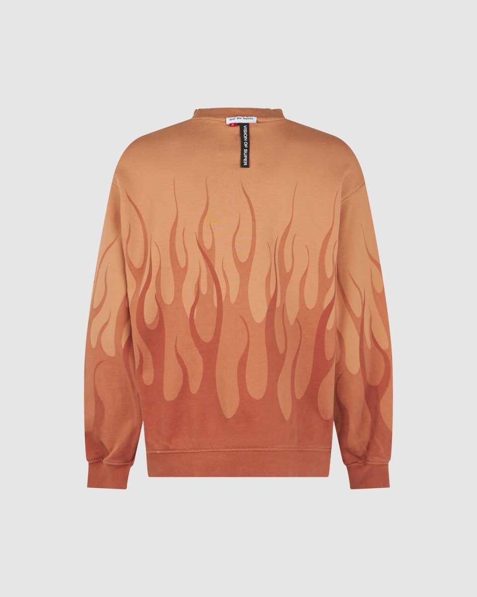 Terracotta Crewneck with Double Flames - Vision of Super