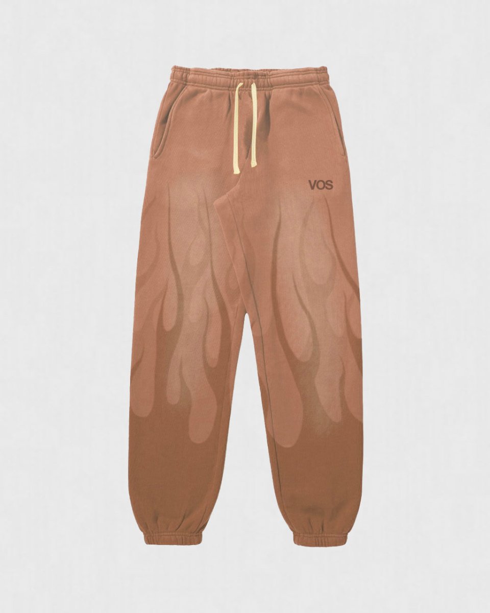 TERRACOTTA PANTS WITH DOUBLE FLAMES - Vision of Super