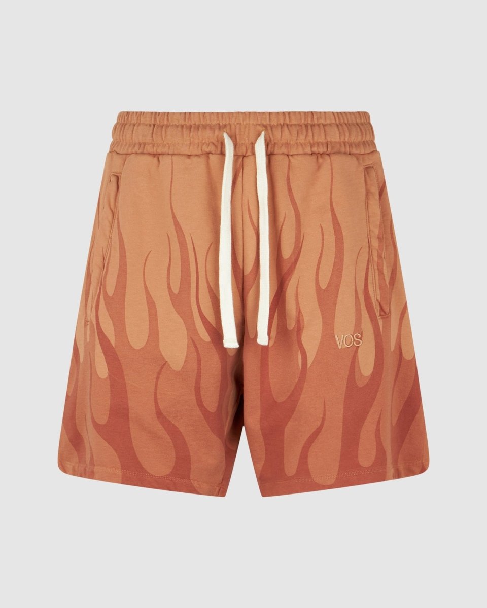 Terracotta Shorts with Double Flames