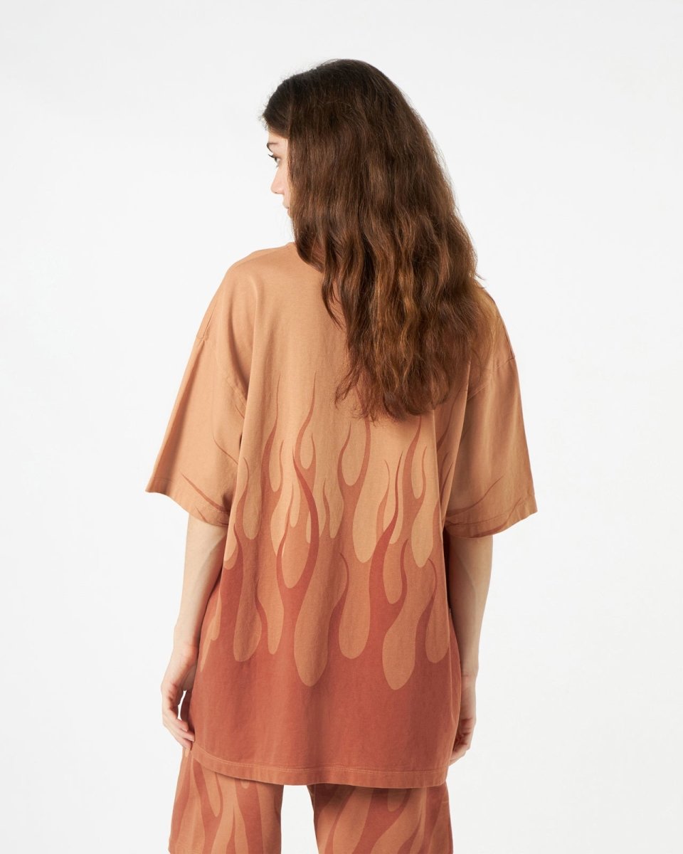Terracotta T-shirt with Double Flames - Vision of Super