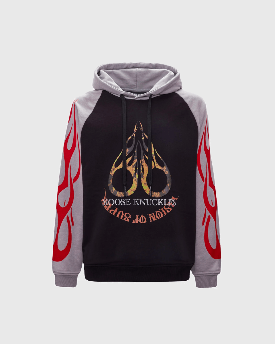 Vision of Super x Moose Knuckles Black and Grey Hoodie - Vision of Super