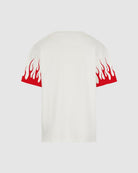 WHITE T-SHIRT WITH PRINTED RED FLAMES - Vision of Super