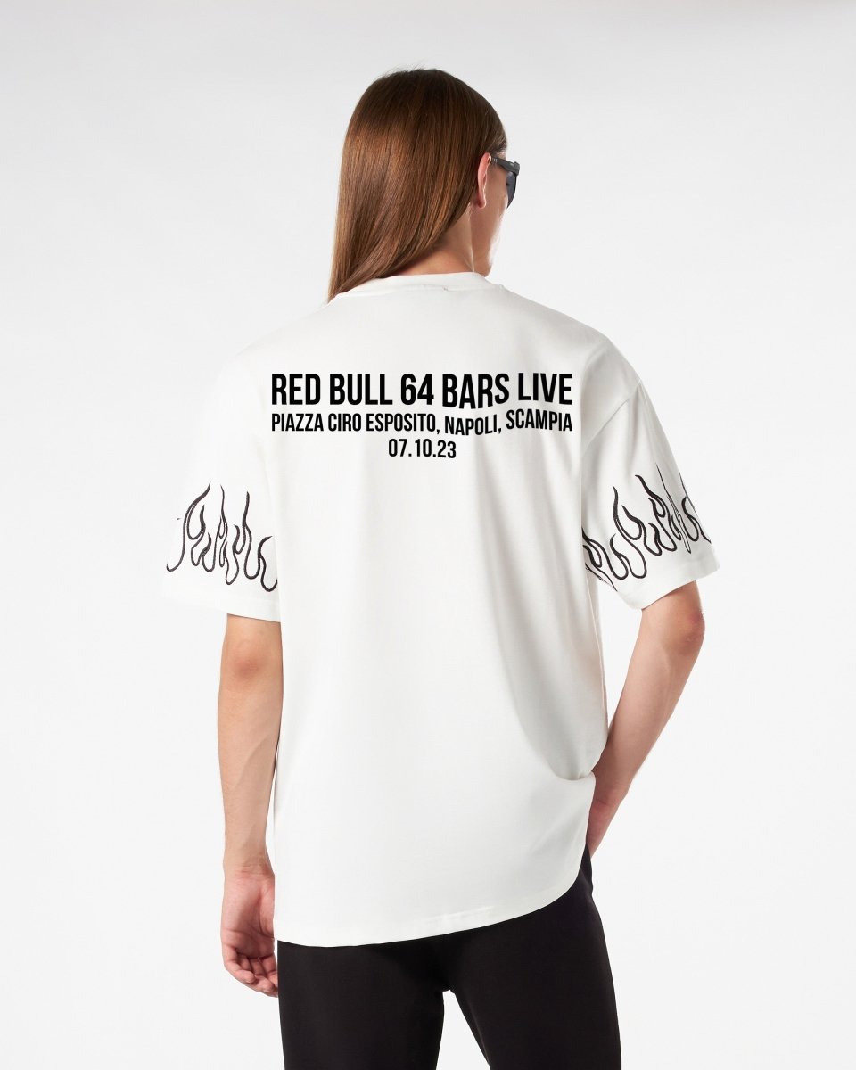 WHITE T-SHIRT WITH RED BULL 64 BARS PRINT - Vision of Super