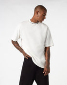 WHITE T-SHIRT WITH WHITE EMBROIDERED FLAMES - Vision of Super